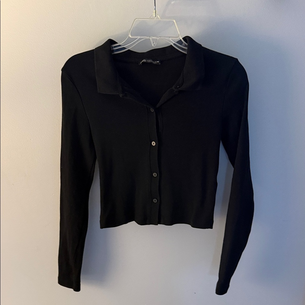 Zara Elegant Black Button-Down Shirt